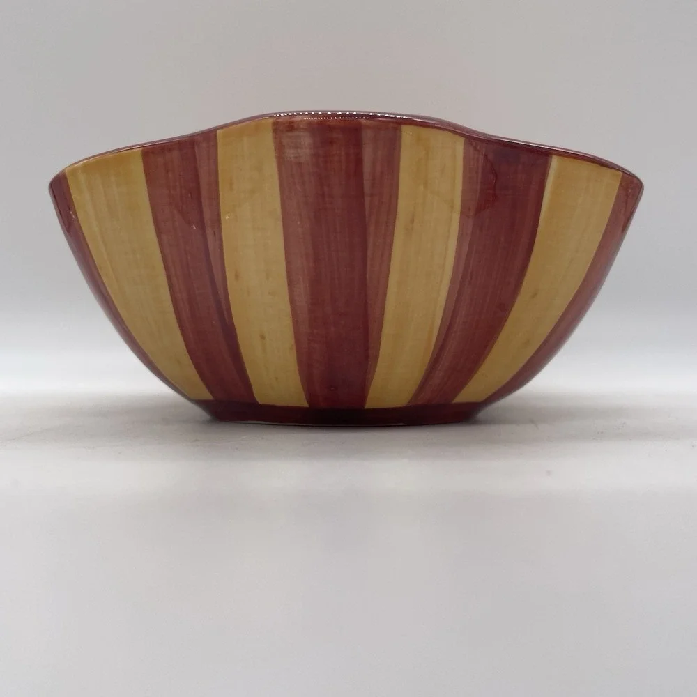 Southern Living at Home Gail Pittman Hand-Painted Ruffled‎ Bowl Siena #40527